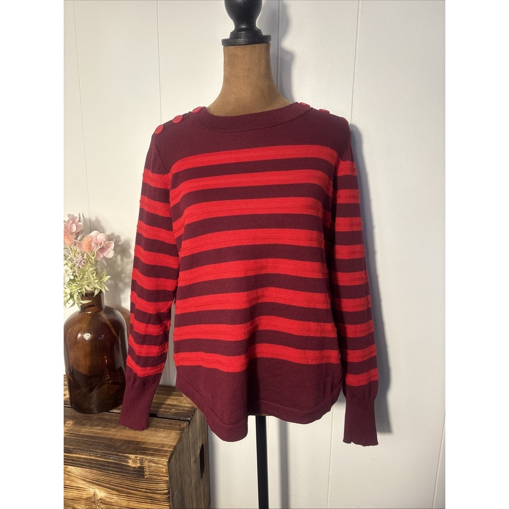LIZ Claiborne Women's long sleeve sweater,Burgundy red Sz Petite Medium New